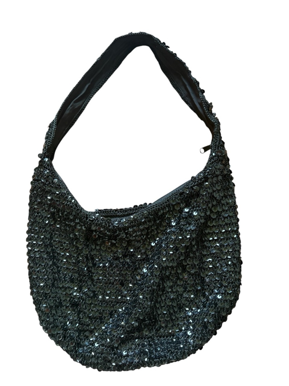 Black Sequin Shoulder Bag